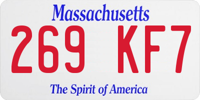 MA license plate 269KF7