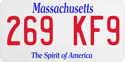 MA license plate 269KF9