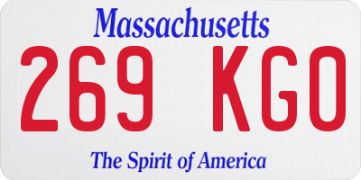 MA license plate 269KG0