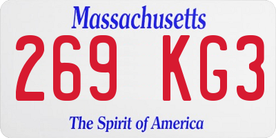 MA license plate 269KG3