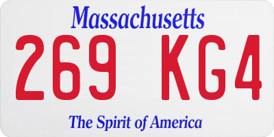 MA license plate 269KG4