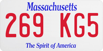 MA license plate 269KG5