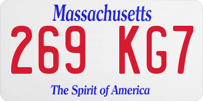 MA license plate 269KG7