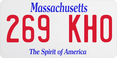 MA license plate 269KH0