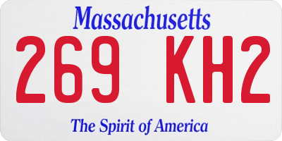 MA license plate 269KH2