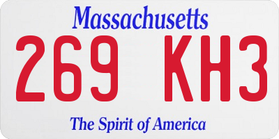 MA license plate 269KH3