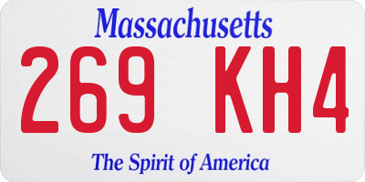 MA license plate 269KH4