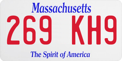 MA license plate 269KH9