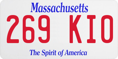 MA license plate 269KI0