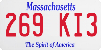MA license plate 269KI3