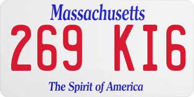 MA license plate 269KI6