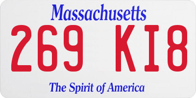 MA license plate 269KI8