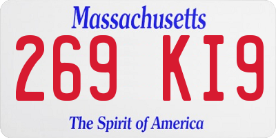 MA license plate 269KI9