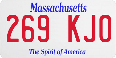MA license plate 269KJ0