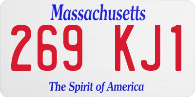 MA license plate 269KJ1