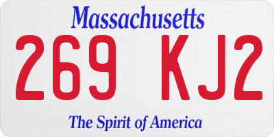 MA license plate 269KJ2
