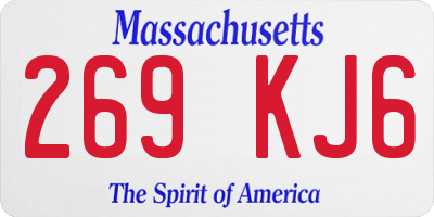 MA license plate 269KJ6