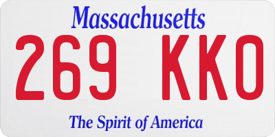 MA license plate 269KK0