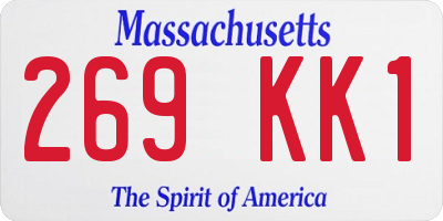 MA license plate 269KK1
