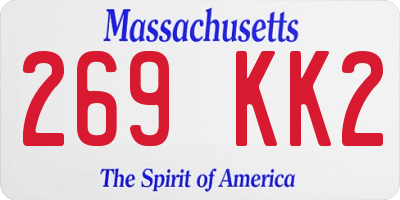 MA license plate 269KK2