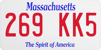 MA license plate 269KK5