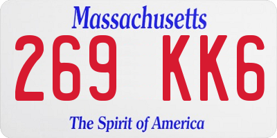 MA license plate 269KK6