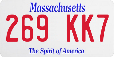 MA license plate 269KK7