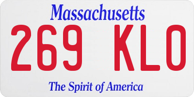 MA license plate 269KL0