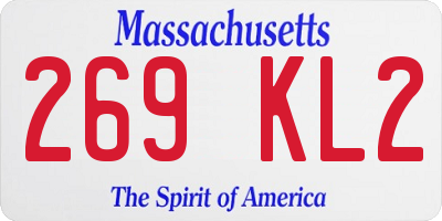 MA license plate 269KL2