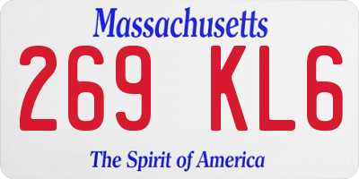 MA license plate 269KL6