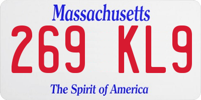MA license plate 269KL9