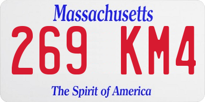 MA license plate 269KM4