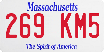 MA license plate 269KM5