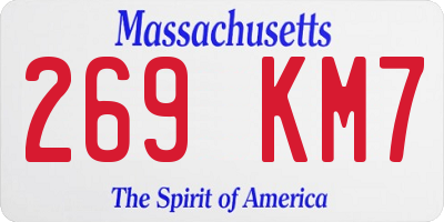MA license plate 269KM7