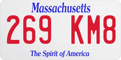 MA license plate 269KM8