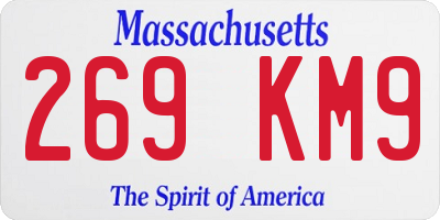 MA license plate 269KM9