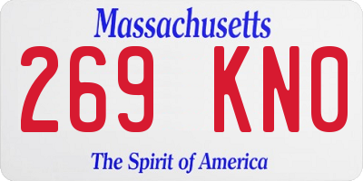 MA license plate 269KN0