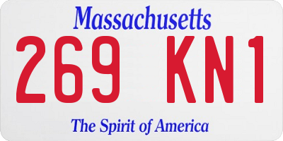 MA license plate 269KN1