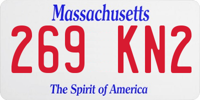 MA license plate 269KN2
