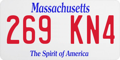 MA license plate 269KN4