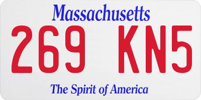MA license plate 269KN5