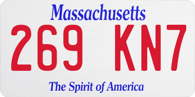 MA license plate 269KN7