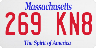 MA license plate 269KN8