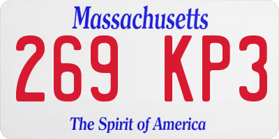 MA license plate 269KP3