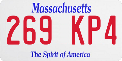 MA license plate 269KP4
