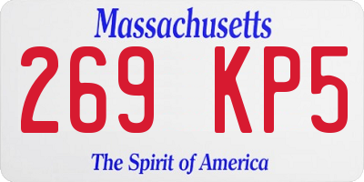 MA license plate 269KP5