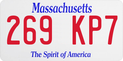 MA license plate 269KP7