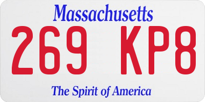MA license plate 269KP8