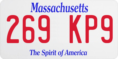 MA license plate 269KP9
