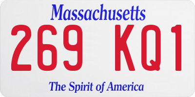 MA license plate 269KQ1